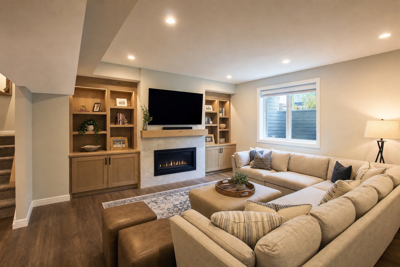 The den in Byron finished basement inspiration